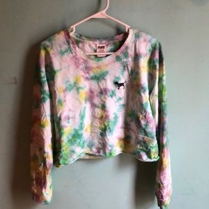 Vs pink tye dye crop top